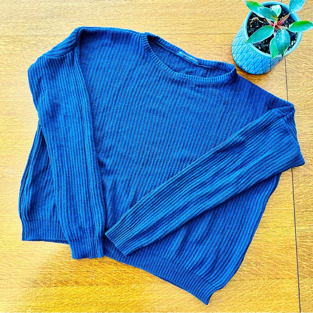 Brandy Melville Navy Scoop Neck Sweater